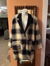 WOMEN'S MEDIUM BLACK/WHITE LINED COAT JACKET BLAZER