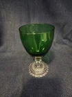 ONE Anchor Hocking Green Bubble Foot Water Wine Goblet Glass 5-1/2" Tall