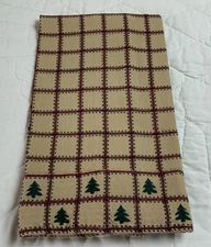 Kitchen Dish Towel, Cotton, Woven Plaid, Christmas Trees, Park Designs