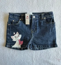 Vintage 90s Y2K Disney Store Marie from Aristocrats Denim Jean Shorts Size 7 NWT