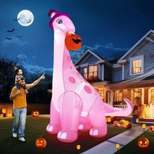13FT Giant Halloween Inflatables Decorations Outdoor Pink Dinosaur Huge