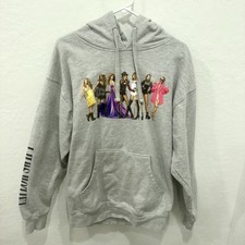 Taylor Swift Grey Eras Hoodie Sweatshirt Womens Large Debut to Folklore Eras