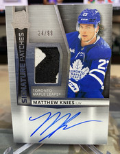 2024-25 UD The Cup Hockey Signatures Patches Matthew Knies Patch Auto /99