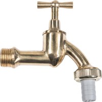 "Ventil Wasserhahn Auslaufventil 1/2\" Mit Schlauchverschraubung ø14Mm 3/4\" IG-AG"