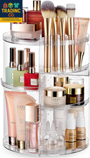 360 Rotating Makeup Organizer Countertop - Adjustable Shelf Height - the Perfect