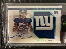 Evan Engram Patch Autograph 1/1 National Treasures Rookie Logo On Card Auto. rookie card picture