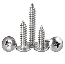 125Pcs Self Tapping Screws 304 Stainless Steel,M4 Wood Screws Kit,Truss Head Sel