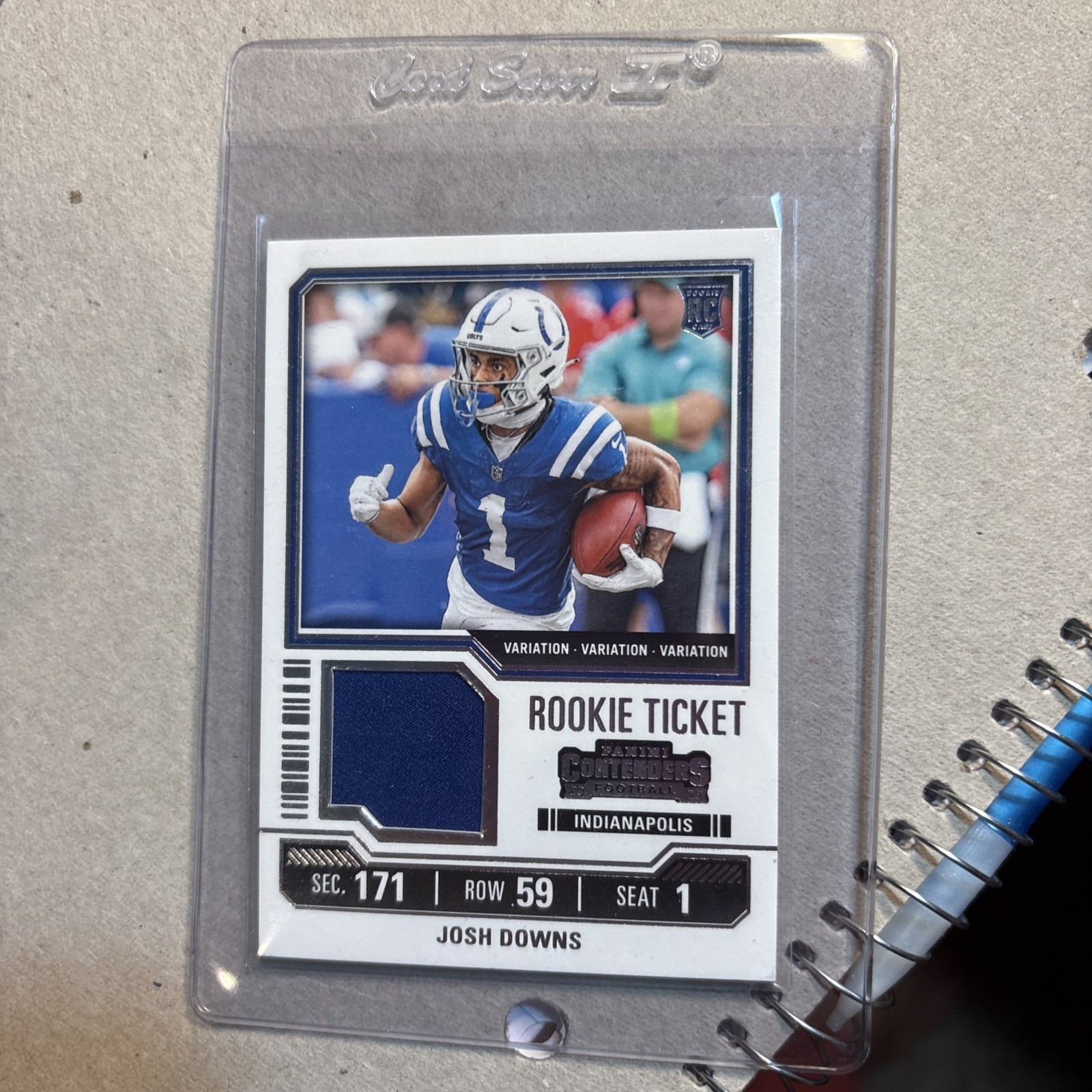 2023 Panini Contenders Josh Downs Rookie Ticket Swatches Variations #TS21V