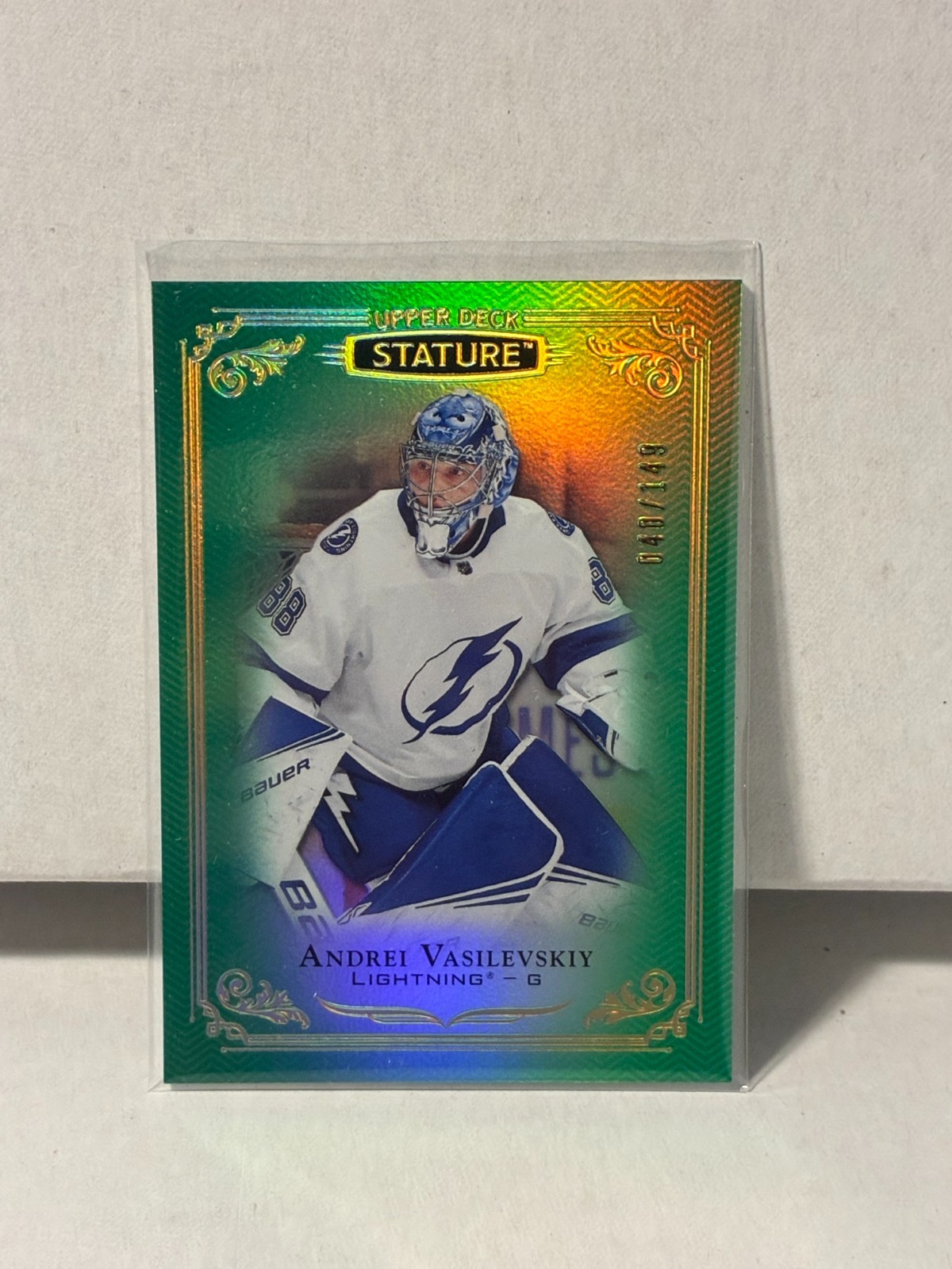 2019-20 Upper Deck Stature “Green” Andrei Vasilevskiy #51 S/N 40/149
