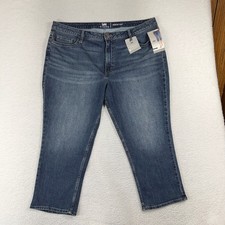 Lee Riders Midrise Capri Jeans Medium Wash Blue Stretch Denim 20 39x23 NWT