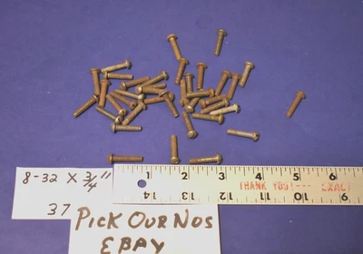 37 Vis à Tête Cylindrique Fendue 8-32 x 3/4 Po Acier - Photo 1/3