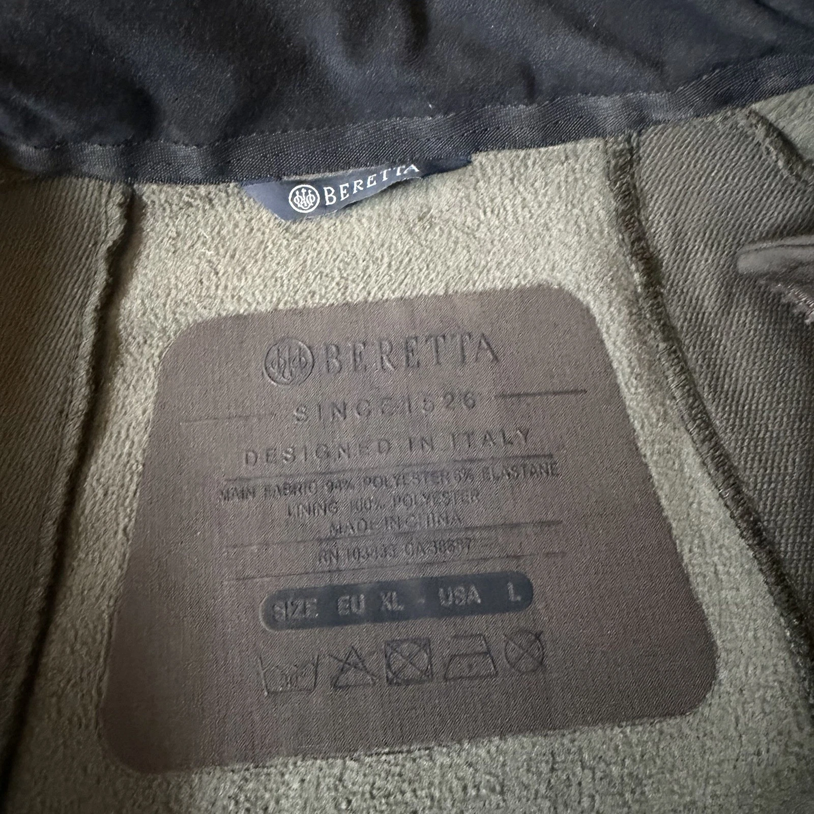 Beretta Men’s Butte Softshell Hunting Vest Sz L Moss Brown Bark Made Italy EUC - product detail image 7