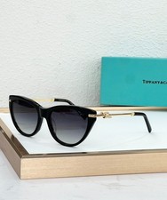 Tiffany  Co. TF4253F Sunglasses Cat Eye Black Gold Knot Grey Gradient 55mm
