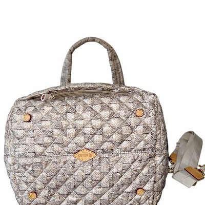 MZ WALLACE Medium Metro Deluxe Tote Bag Woven Jute Travel Lightweight  Shoulder