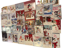 Christmas Holiday Greeting Cards w/Envelopes - Snowman Theme - Lot of 45