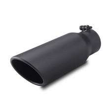 Universal 3 Inlet Black Stainless Steel Exhaust Tip - 3 X 4 X 12 Diesel Tail Universal 3 Inlet Black Stainless Steel Exhaust Tip - 3 X 4 X 12 Diesel Tail