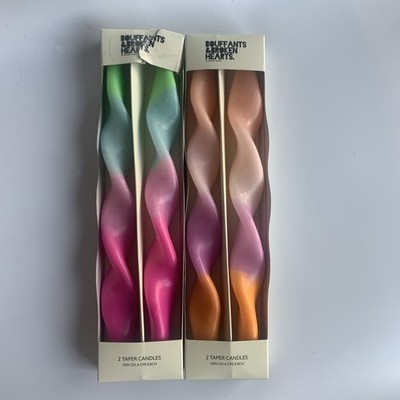 4 Twisted Multicolor Taper Candles Bouffants & Broken Hearts By Kendra Dandy