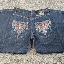 Southpole Y2K Vintage Jeans Men 34x32 Wide Leg Baggy Embroidered Graffiti Skater