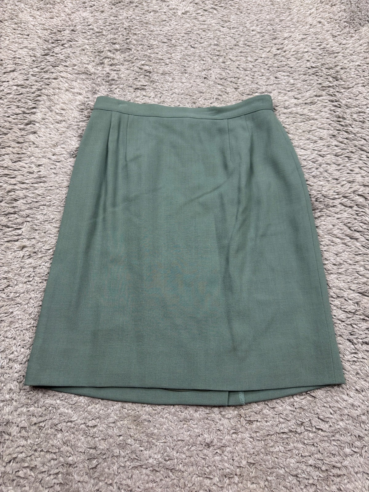 Giorgio Armani Skirt Women 8/42 Mint Green Wool Slit Mini Pencil Pleated Career