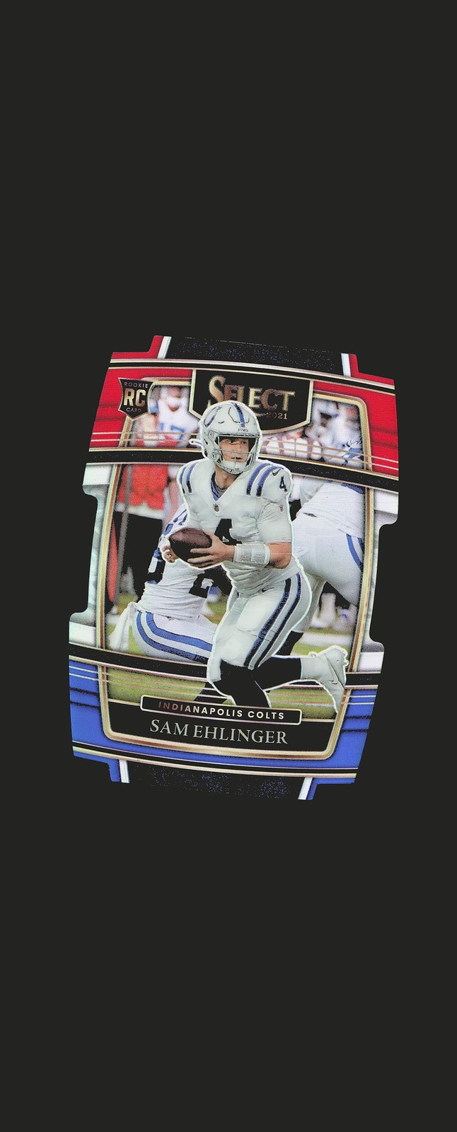 2021 Panini Select #98 Sam Ehlinger Red and Blue Prizm Die Cut RC