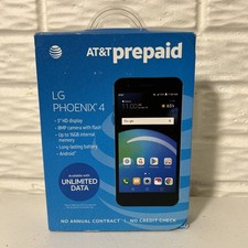 LG Phoenix 4 Smartphone 4G LTE Android 7.1 OS 16GB Black AT T Prepaid
