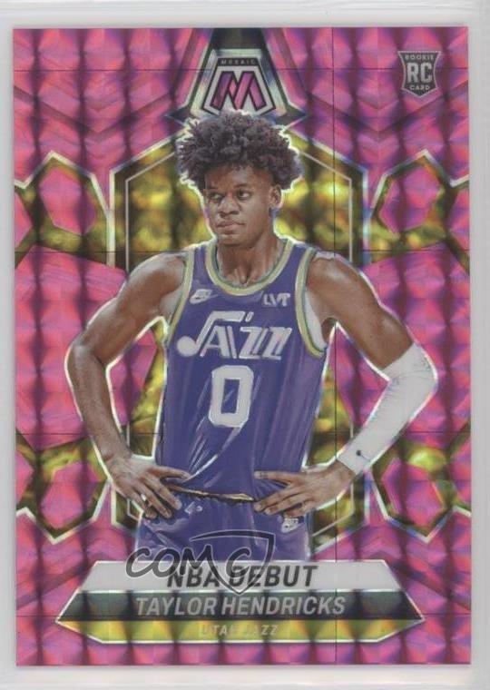 2023 Panini Mosaic NBA Debut Pink Prizm 84/149 Taylor Hendricks Rookie RC 18ci
