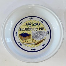 NEW - Vintage Over And Back COUNTRY HARVEST BLUEBERRY PIE Recipe Dish Plate