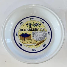 NEW - Vintage Over And Back COUNTRY HARVEST BLUEBERRY PIE Recipe Dish Plate