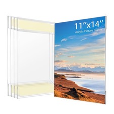 11x14 Acrylic Picture Frame, Clear Frameless Photo Frame for Wall Mount, No D...
