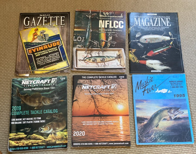 FISHING LURE/TACKLE/ N.F.L.C.C. GAZETTE/JANN'S NETCRAFT CATALOG LOT OF 6 VINTAGE