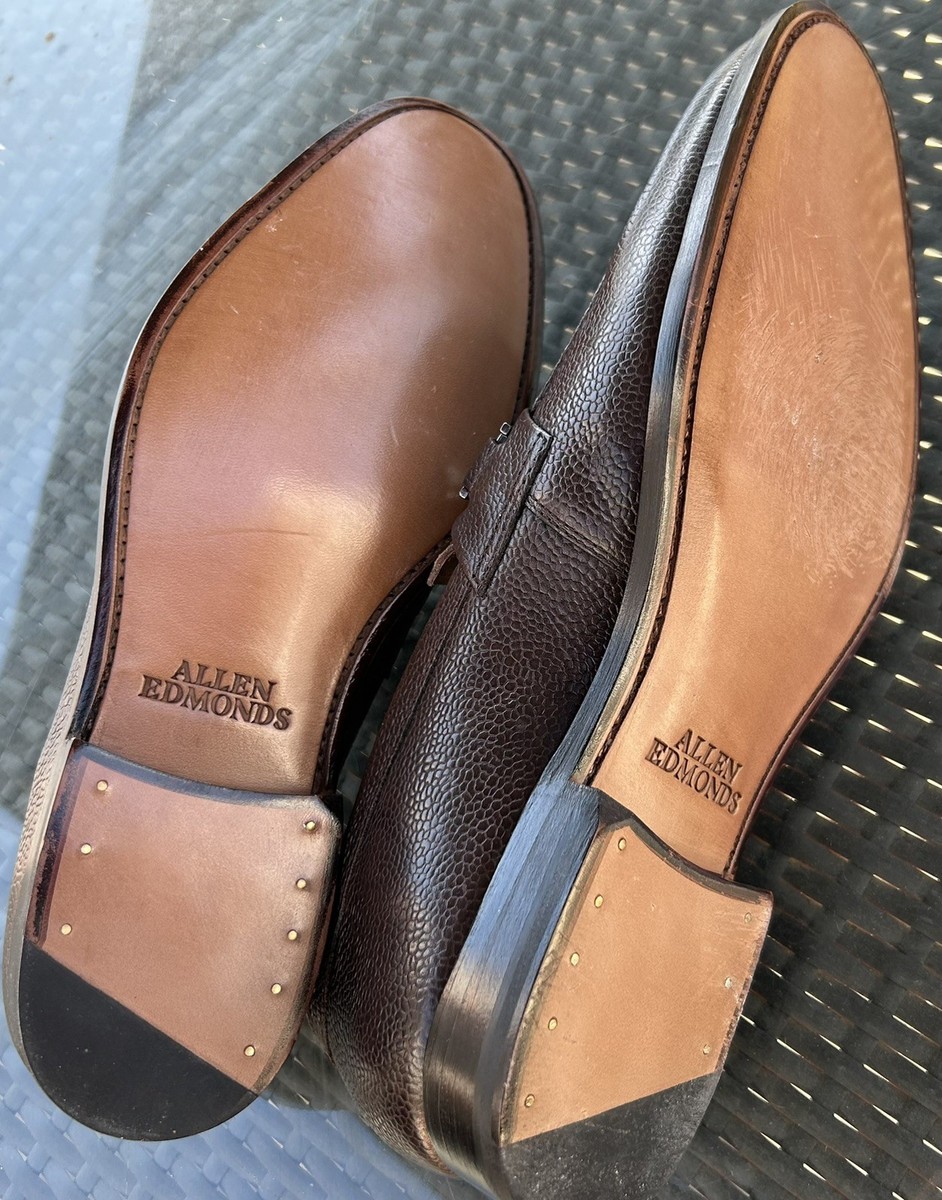 Allen Edmonds Mens Sidney Bit Loafers Brown Pebbled Leather  display picture 2