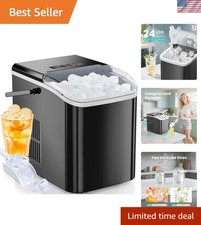 26lbs in 24Hrs,9 Ice Cubes in 6 Mins,Auto-Cleaning Portable Ice Maker with Ba...