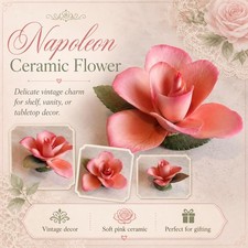Napoleon Ceramic Flower - Soft Pink Vintage Decorative Charm