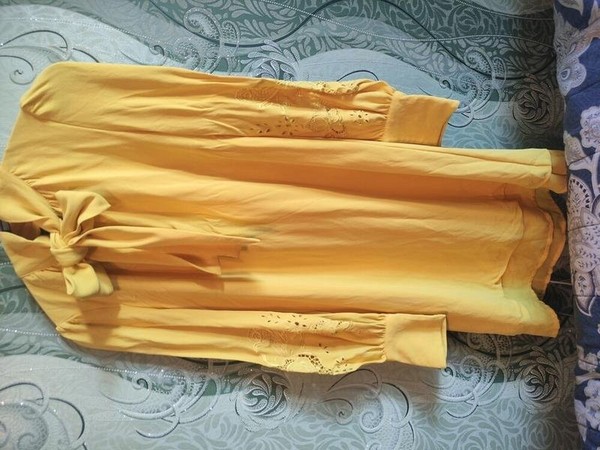 Women French Connection Dress Yellow Chiffon 34