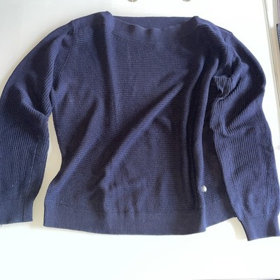 Opus Damen Pullover Größe 38/M Blau Langarm Baumwolle Polyacryl