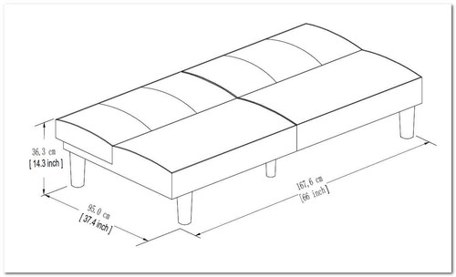 Mainstays 66" Studio Futon, Gray Linen Upholstery - Picture 6 of 12