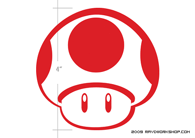 (2) Mario Bros Mushroom Sticker DieCut Decal Nintendo - Picture 1 of 1