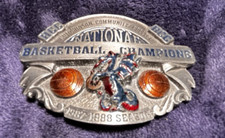 Vtg 1987 - 88 Hutchinson Blue Dragons HCC Basketball Champions Belt Buckle 140