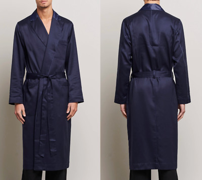 CDLP TENCEL  LYOCELL Blue Satin Belted Robe Coat Bademantel Mantel Parka New XS