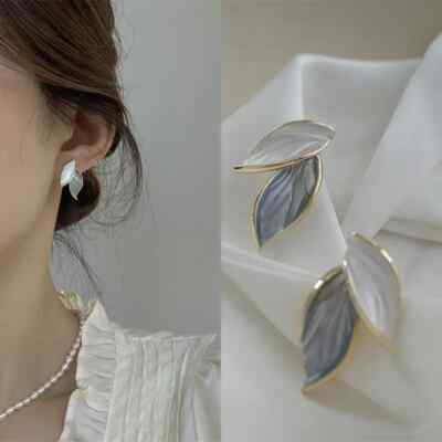 Koreanische S925 Silber Nadel einfache Mode Stil Blatt Ohrringe