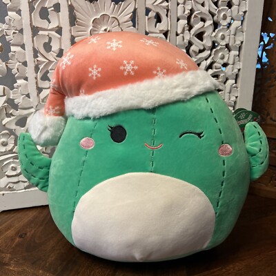Squishmallow Christmas Maritza the Cactus w/Santa Hat 12 inch Plush NEW with Tag