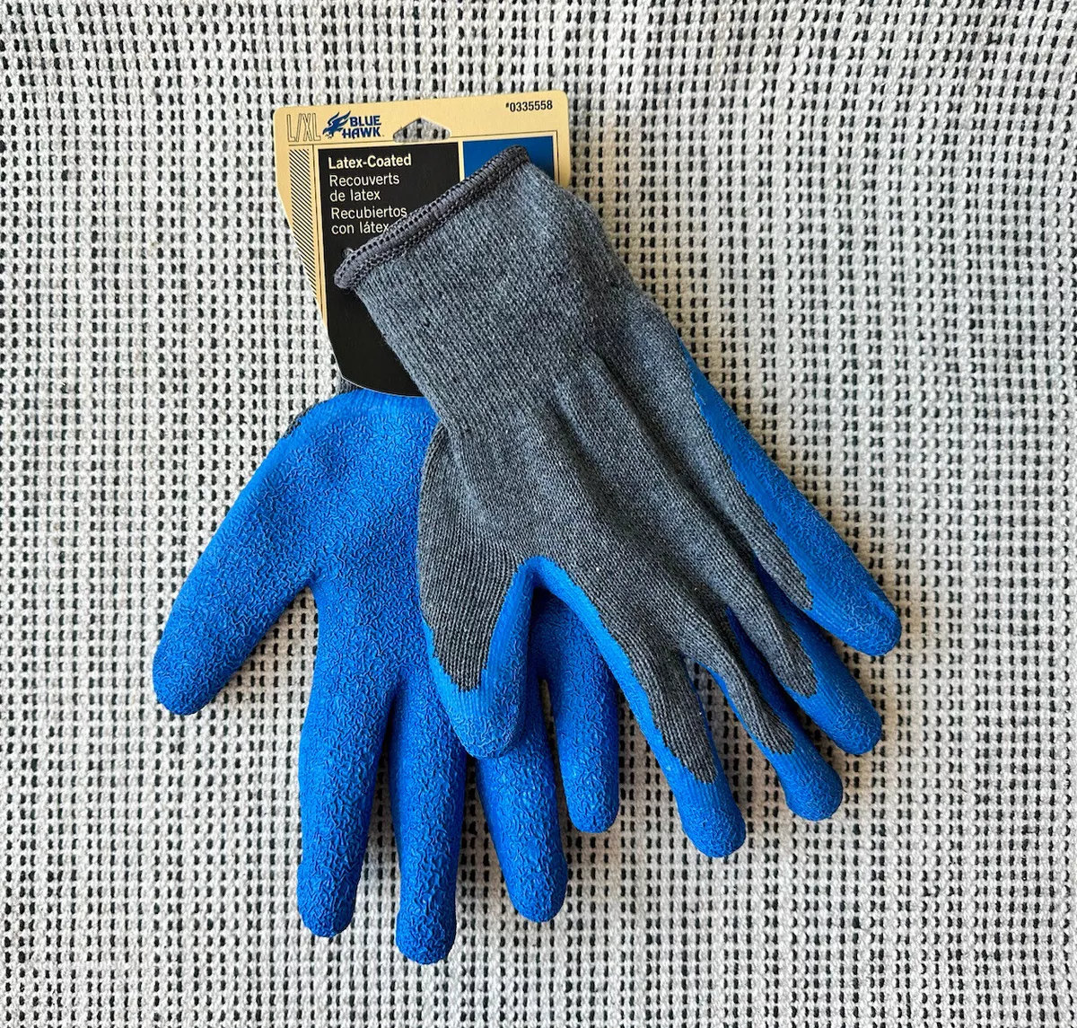 Blue Hawk Unisex Poly Cotton Latex Dipped L XL Multipurpose Gloves