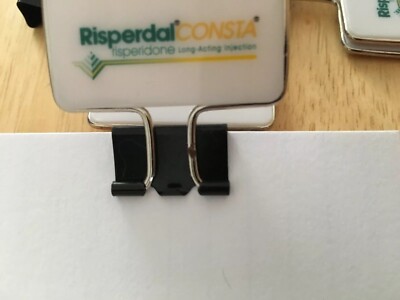(8)RISPERDAL Binder Clip Paper Clip Drug Rep Pharma Pen Limited Collectible