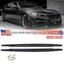 FOR BMW 5 SERIES M SPORT G30 F90 M5 M PERFORMANCE GLOSS BLACK SIDE SKIRTS BLADES