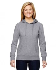 J America JA8860 Women's Glitter French Terry Hooded Sweatshirt, Oxford(Gray) M