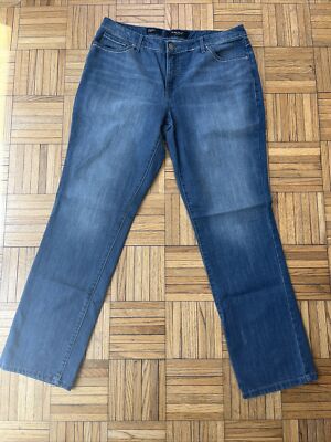 Nine West Jeans Womens 14 Straight Leg Jean Rise 10 W 34 L 31 Embellished Pocket