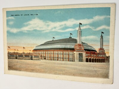 Antique Postcard c1920 The Arena People Crowd  St Louis Missouri GOOD