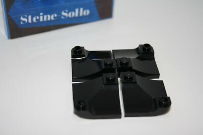Lego (c) 4x Dachstein - bebogen - 3x3 - schwarz - Eckstück - 73682 - asiatisch