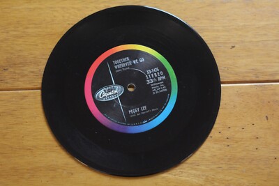 PEGGY LEE 33RPM 7'' RECORD ''TOGETHER WHEREVER WE GO'' CAPITOL [mr3-d41-4]