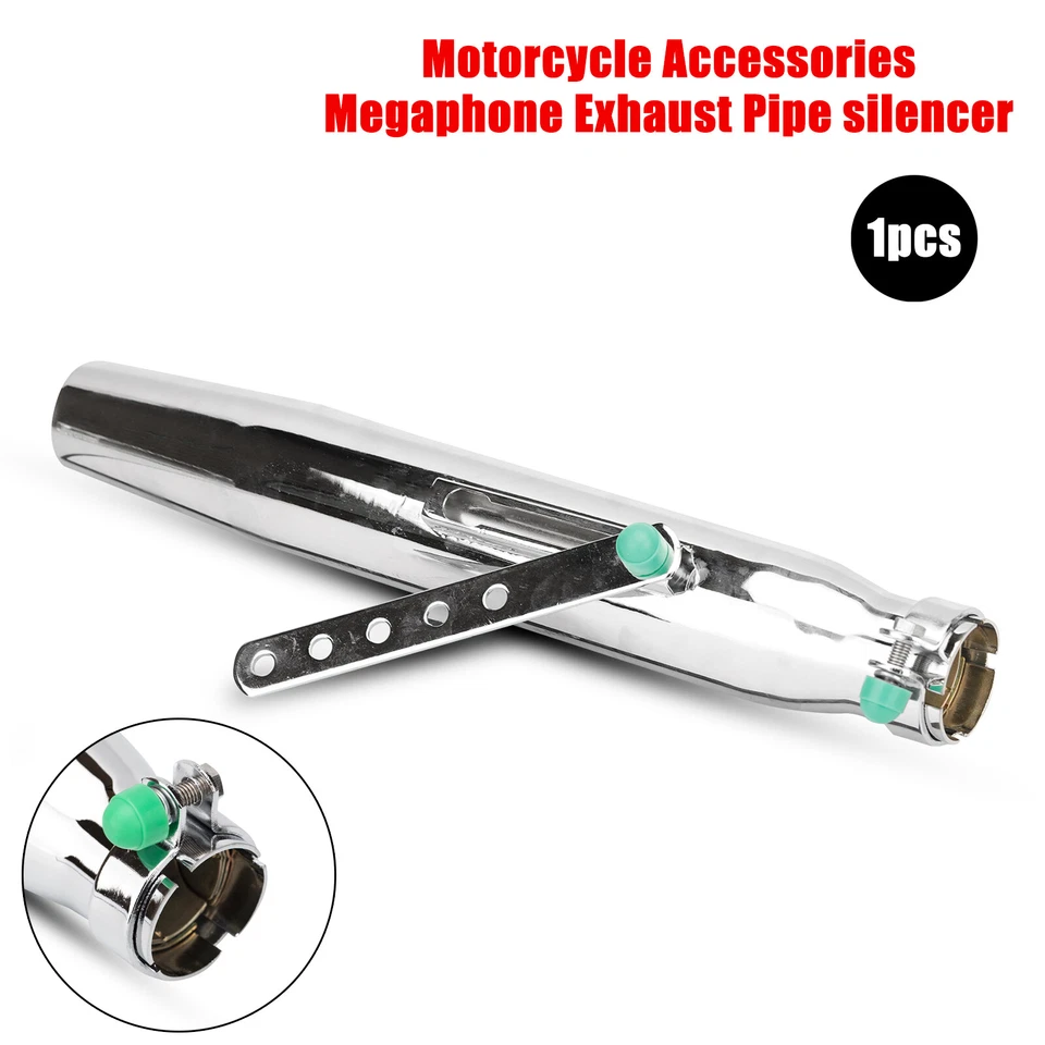 2Pcs Universal Motorcycle Exhaust Pipe Muffler For Cafe Racer Bobber Chopper - Image 3 of 4